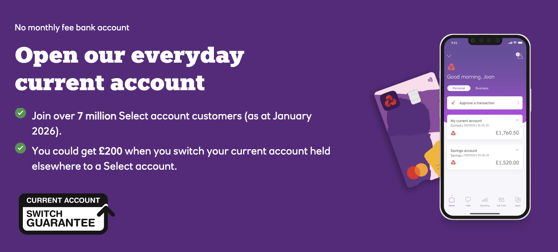 Screenshot of Natwest Bank current account page